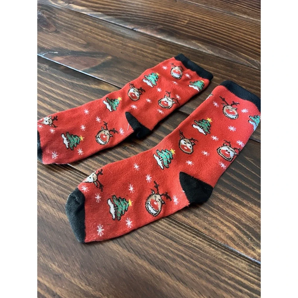 Gmark Holiday Christmas Socks Reindeer Tree Festive Cartoon Party - Picture 2 of 3